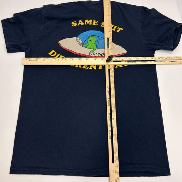 RIPNDIP Same Sh*t Different Day T Shirt Unisex Small Skater Skating Alien Black - Picture 8 of 8